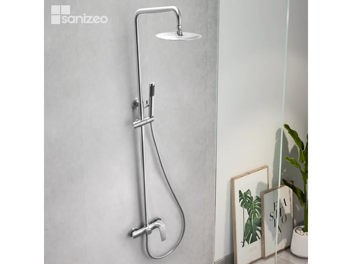 Colonne de Douche acier inoxydable anti-calcaire - Design Moderne et Économie d'eau - Kit Complet DELOS IMEX