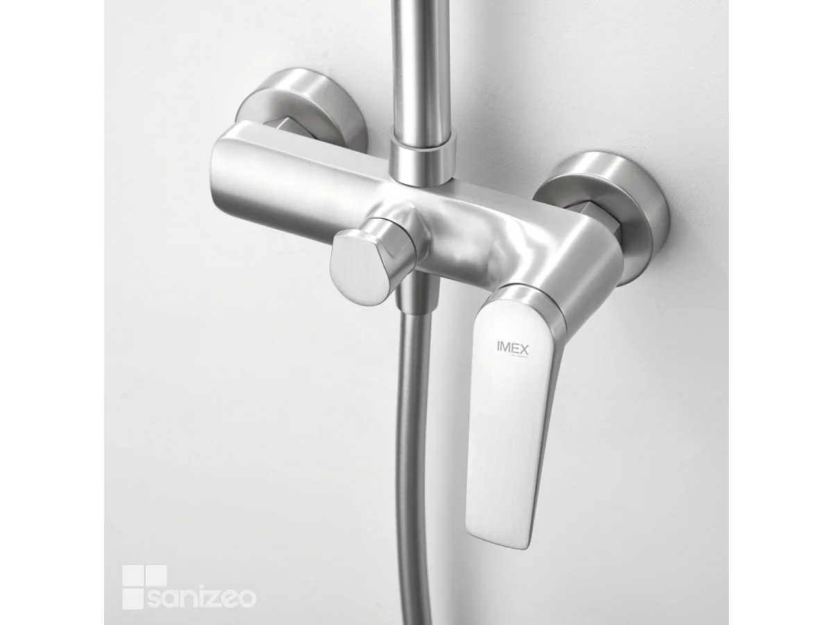 Colonne de Douche acier inoxydable anti-calcaire - Design Moderne et Économie d'eau - Kit Complet DELOS IMEX