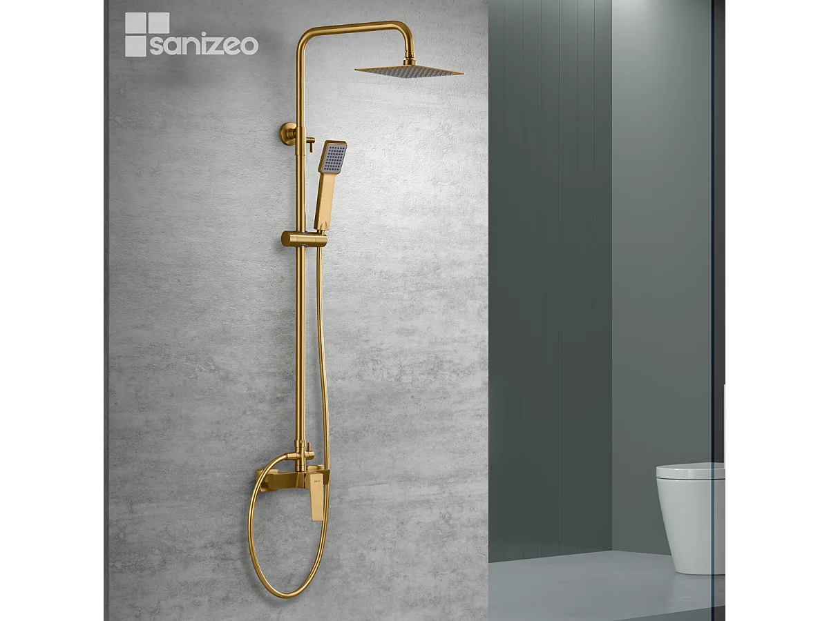 Colonne de Douche or brossé anti-calcaire - Design Moderne et Économie d'eau - Kit Complet ART IMEX