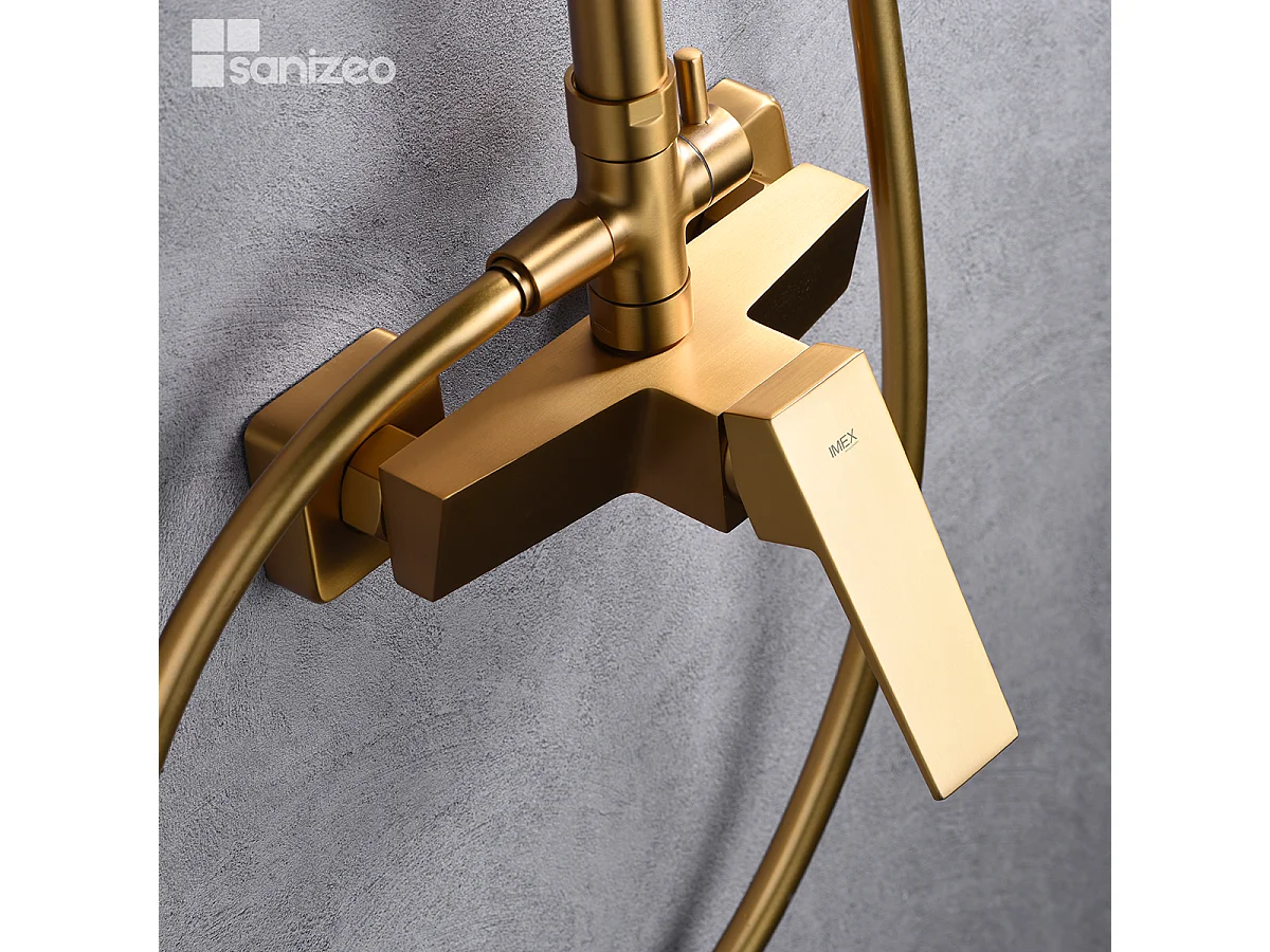 Colonne de Douche or brossé anti-calcaire - Design Moderne et Économie d'eau - Kit Complet ART IMEX