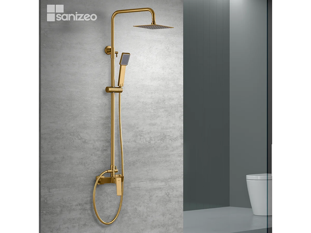 Colonne de Douche or brossé anti-calcaire - Design Moderne et Économie d'eau - Kit Complet ART IMEX