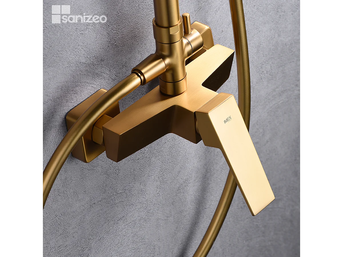 Colonne de Douche or brossé anti-calcaire - Design Moderne et Économie d'eau - Kit Complet ART IMEX