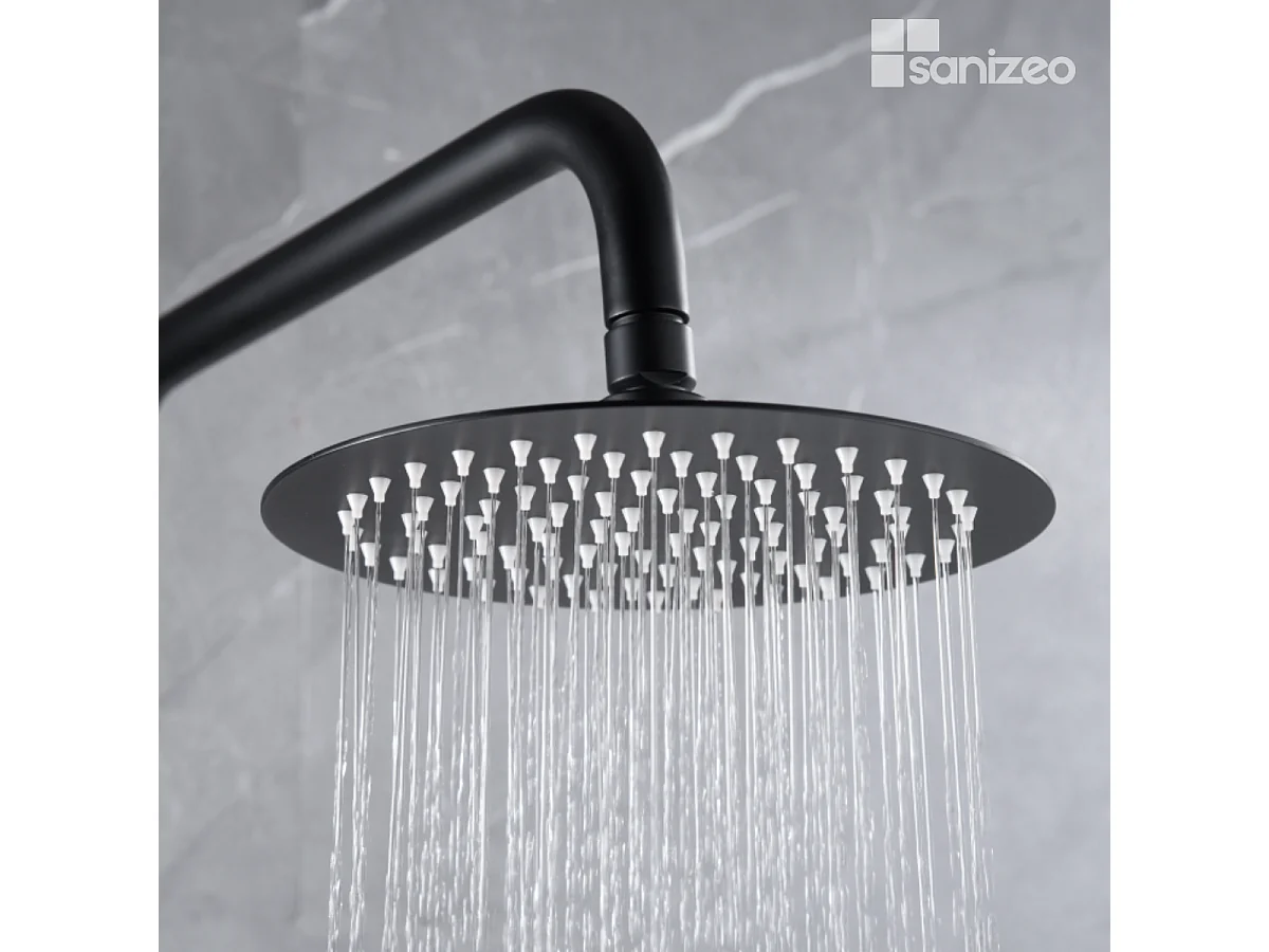 Colonne de Douche avec Mitigeur Thermostatique noir mat anti-calcaire - Design Moderne - GENOVA IMEX