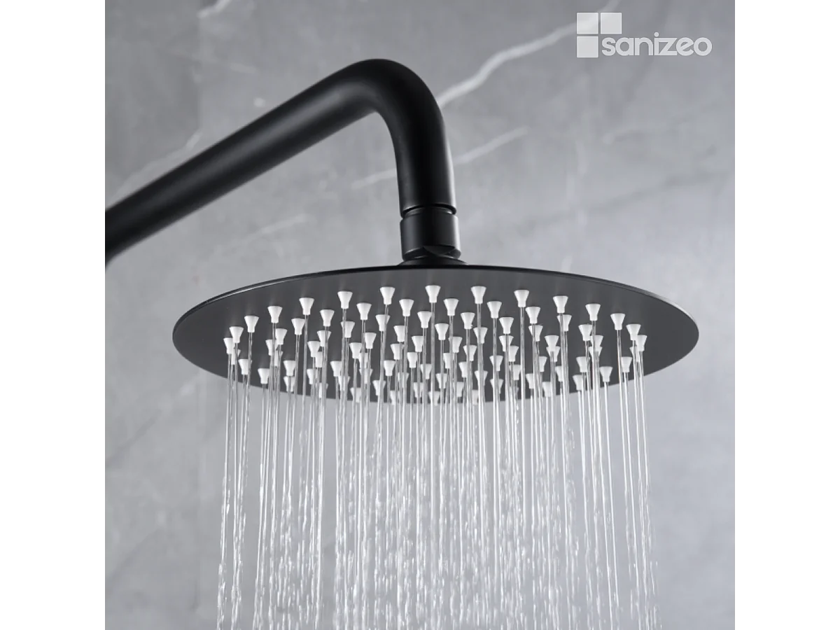 Colonne de Douche avec Mitigeur Thermostatique noir mat anti-calcaire - Design Moderne - GENOVA IMEX