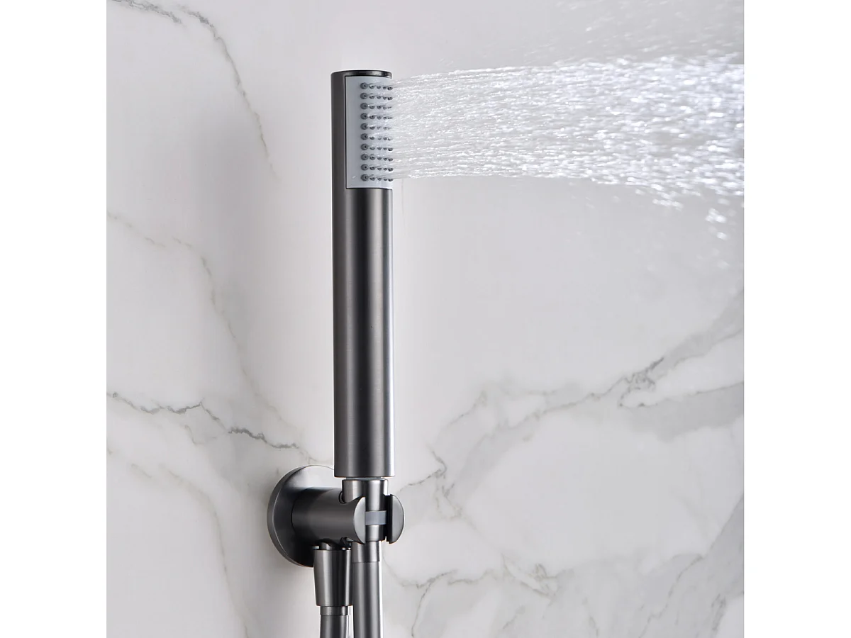 Colonne de Douche Encastrée avec Mitigeur Thermostatique noir métal  anti-calcaire - Design Moderne - LINE IMEX