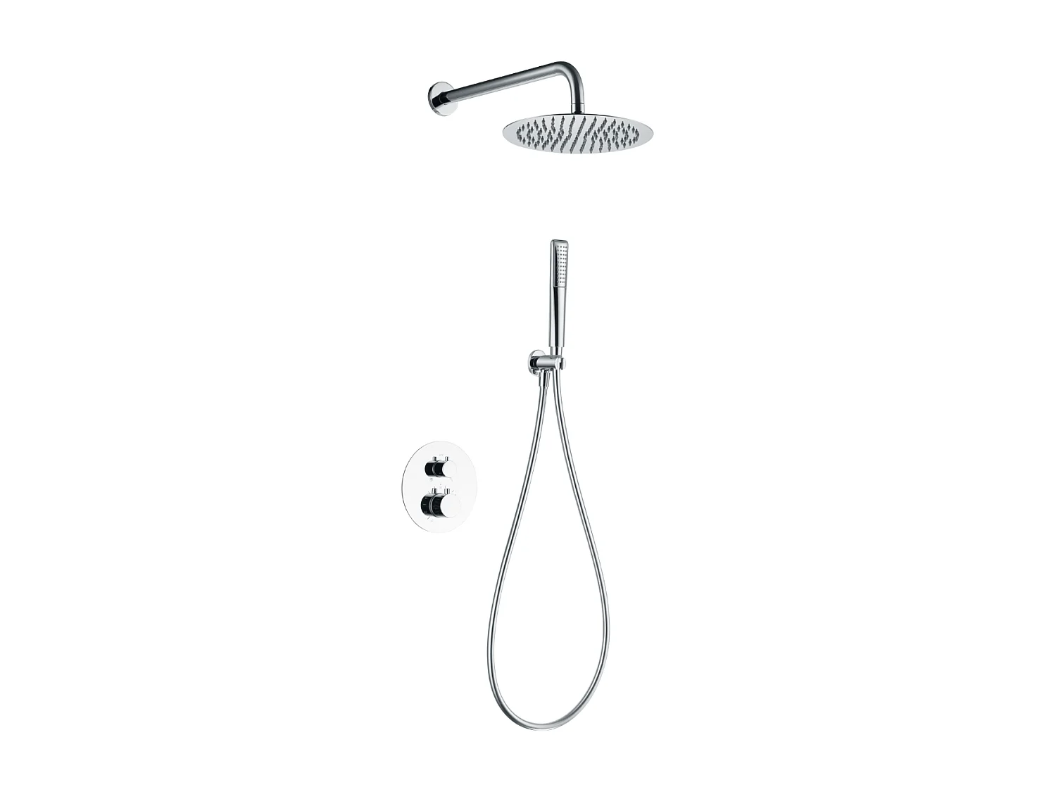 Colonne de Douche Encastrée avec Mitigeur Thermostatique chromé anti-calcaire - Design Moderne - NAPOLES IMEX