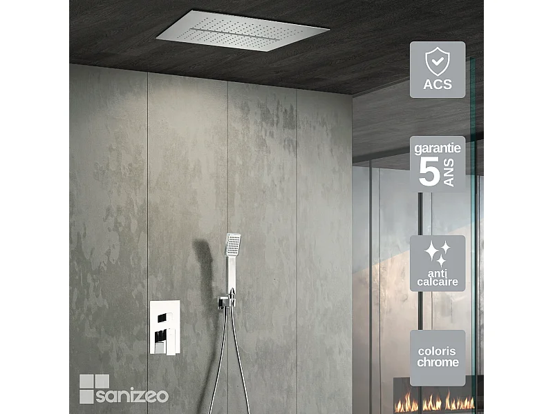 Colonne de Douche Encastrée Anti-Calcaire Chrome MALAGA GTS020