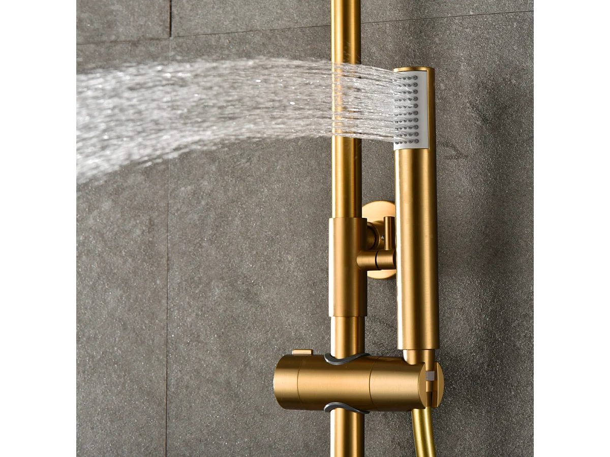 Colonne de Douche Thermostatique Anti-Calcaire Or Brossé IMEX MONZA BTM039/OC