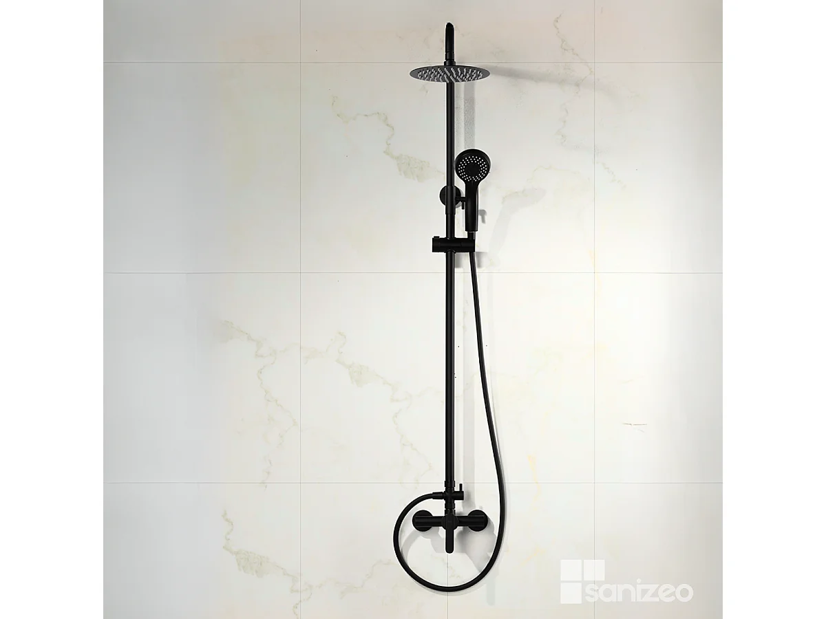 Colonne de Douche noir mat anti-calcaire - Design Moderne et Économie d'eau - Kit Complet ROMA IMEX