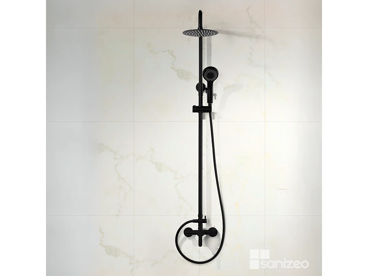 Colonne de Douche noir mat anti-calcaire - Design Moderne et Économie d'eau - Kit Complet ROMA IMEX