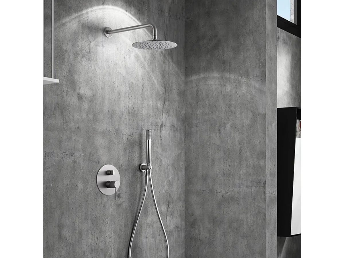 Colonne de Douche Encastrée niquel brossé anti-calcaire - Design Moderne et Économie d'eau - Kit Complet LINE IMEX