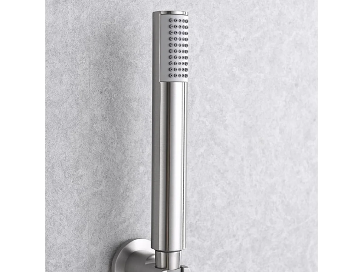 Colonne de Douche Encastrée niquel brossé anti-calcaire - Design Moderne et Économie d'eau - Kit Complet LINE IMEX