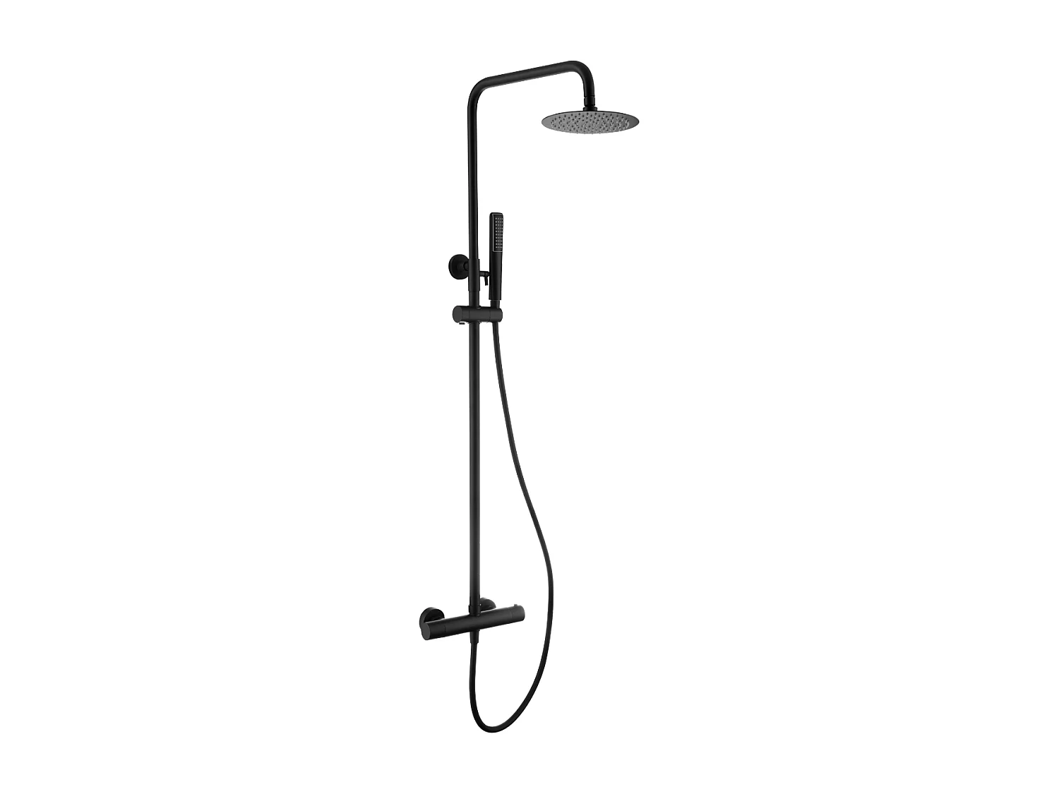 Colonne de Douche avec Mitigeur Thermostatique noir mat anti-calcaire - Design Moderne - NAPOLES IMEX
