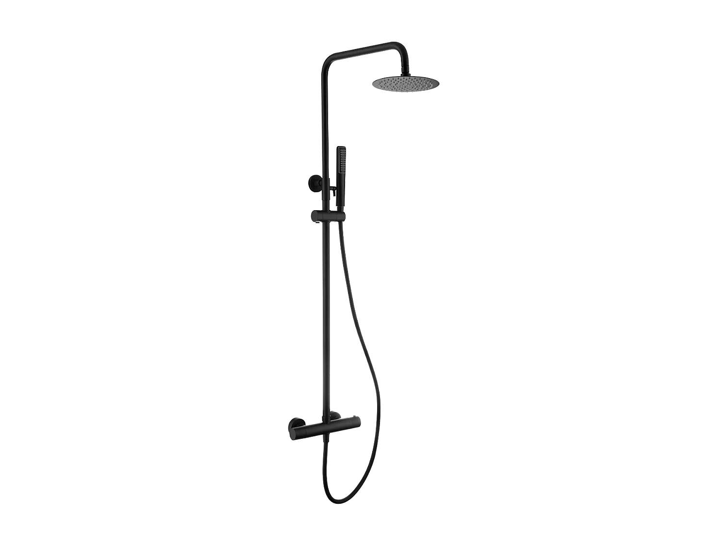 Colonne de Douche avec Mitigeur Thermostatique noir mat anti-calcaire - Design Moderne - NAPOLES IMEX
