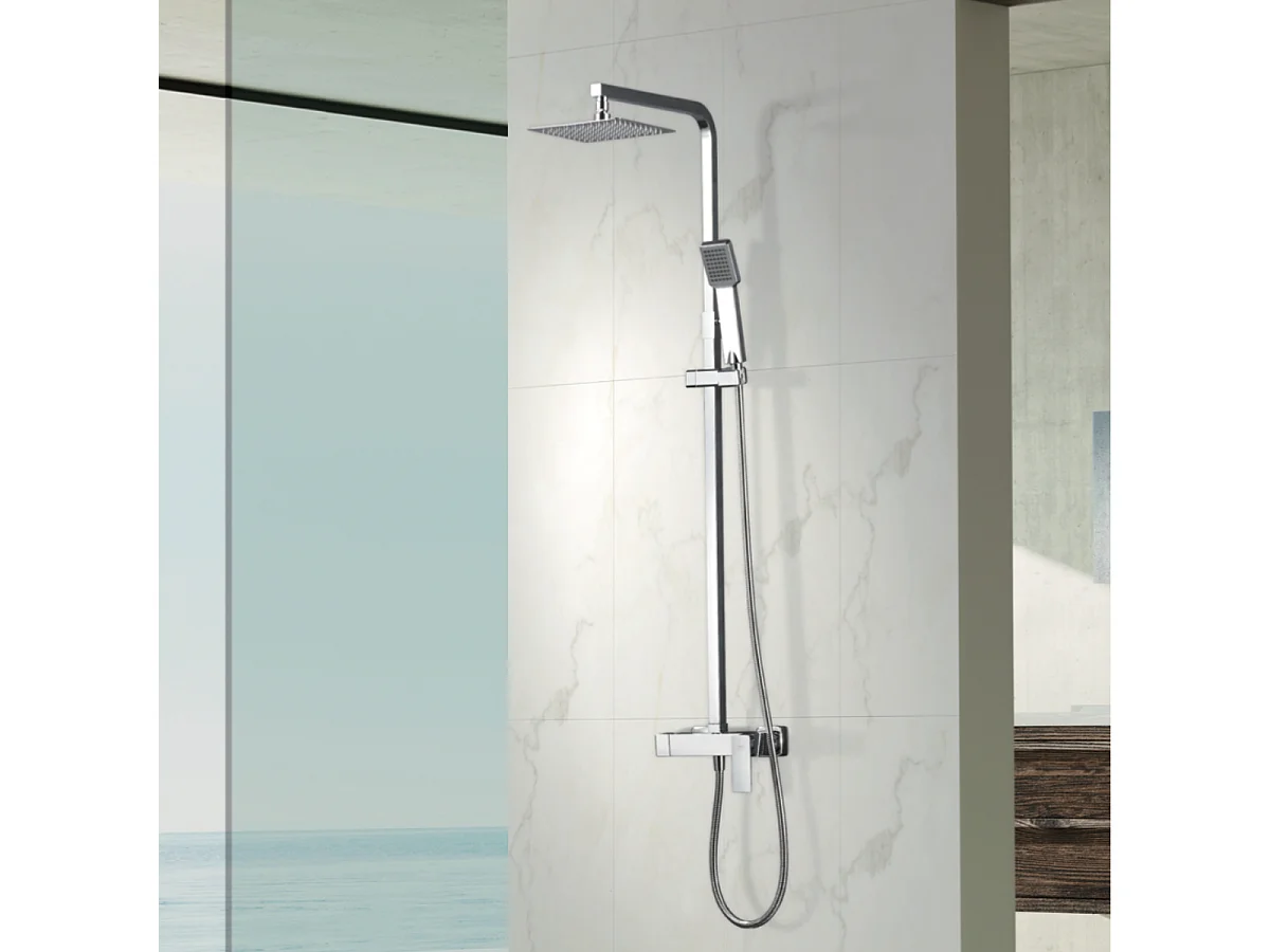 Colonne de Douche chromé anti-calcaire - Design Moderne et Économie d'eau - Kit Complet PISA IMEX
