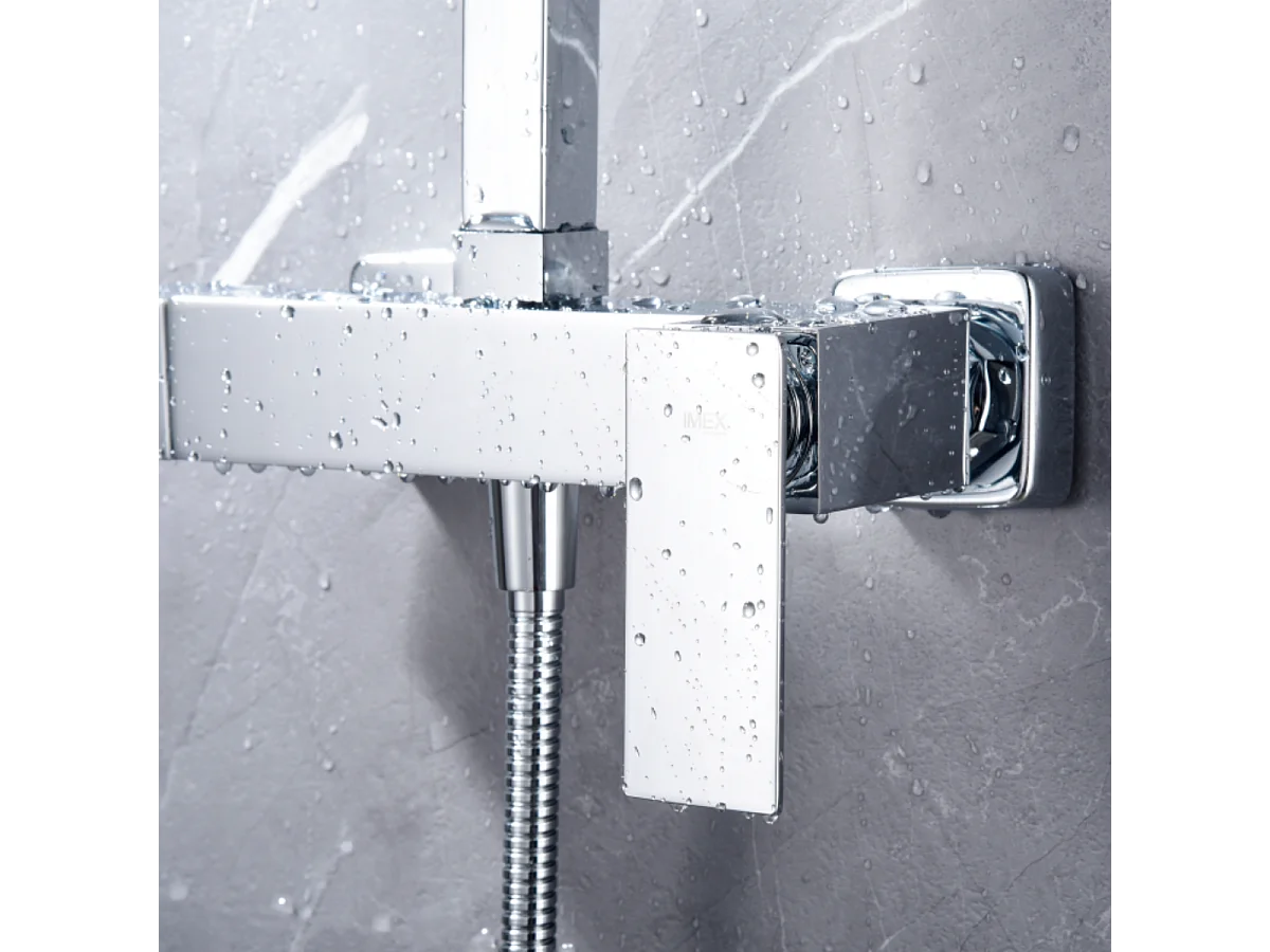 Colonne de Douche chromé anti-calcaire - Design Moderne et Économie d'eau - Kit Complet PISA IMEX