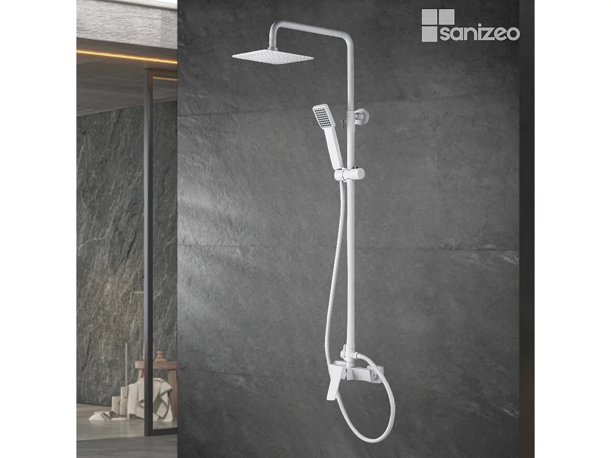 Colonne de Douche blanc mat anti-calcaire - Design Moderne et Économie d'eau - Kit Complet ART IMEX