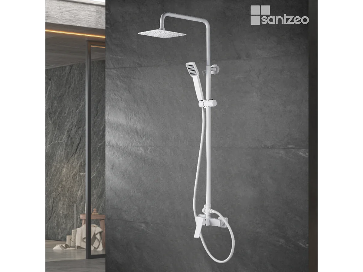 Colonne de Douche blanc mat anti-calcaire - Design Moderne et Économie d'eau - Kit Complet ART IMEX