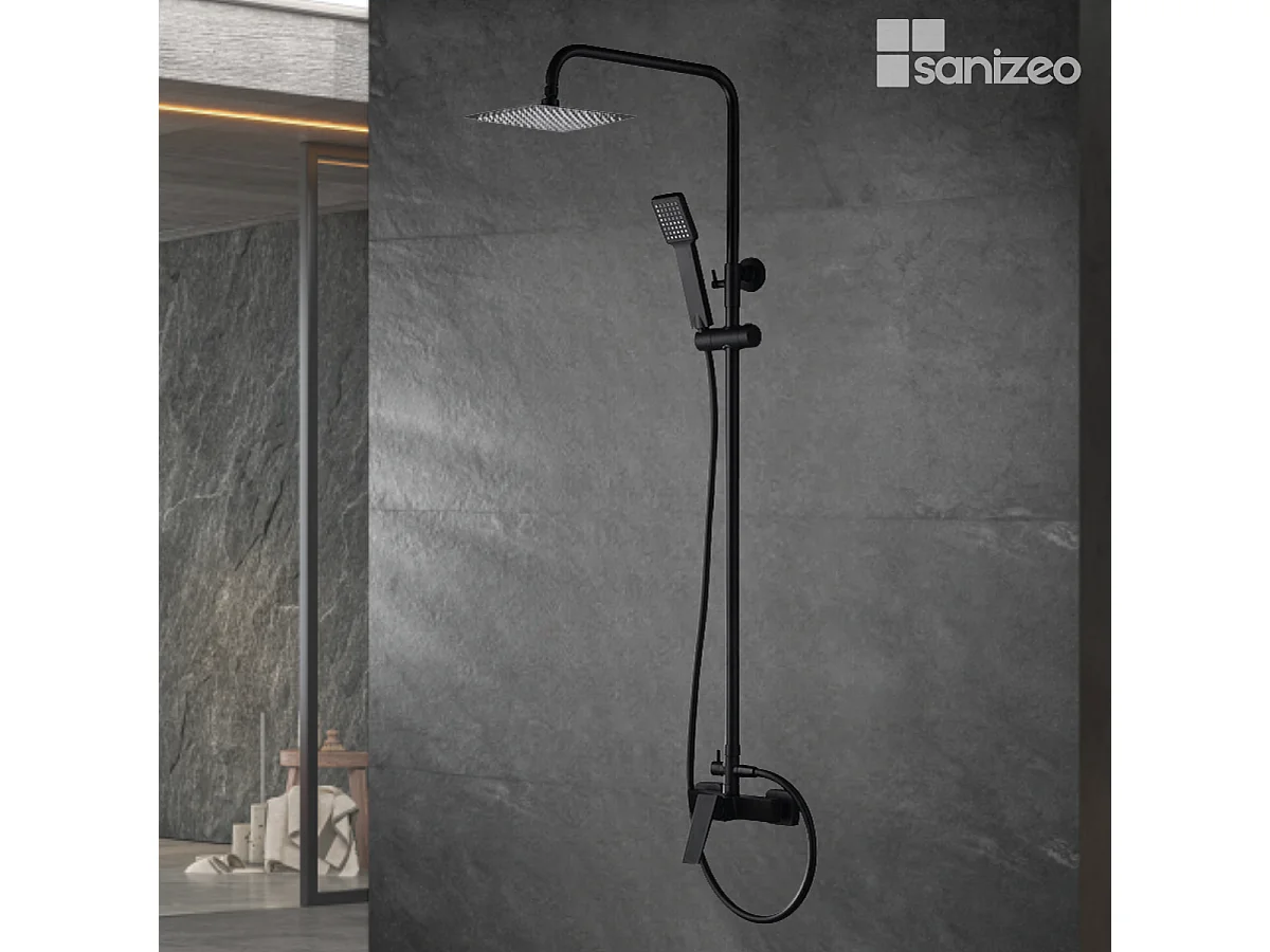 Colonne de Douche noir mat anti-calcaire - Design Moderne et Économie d'eau - Kit Complet ART IMEX