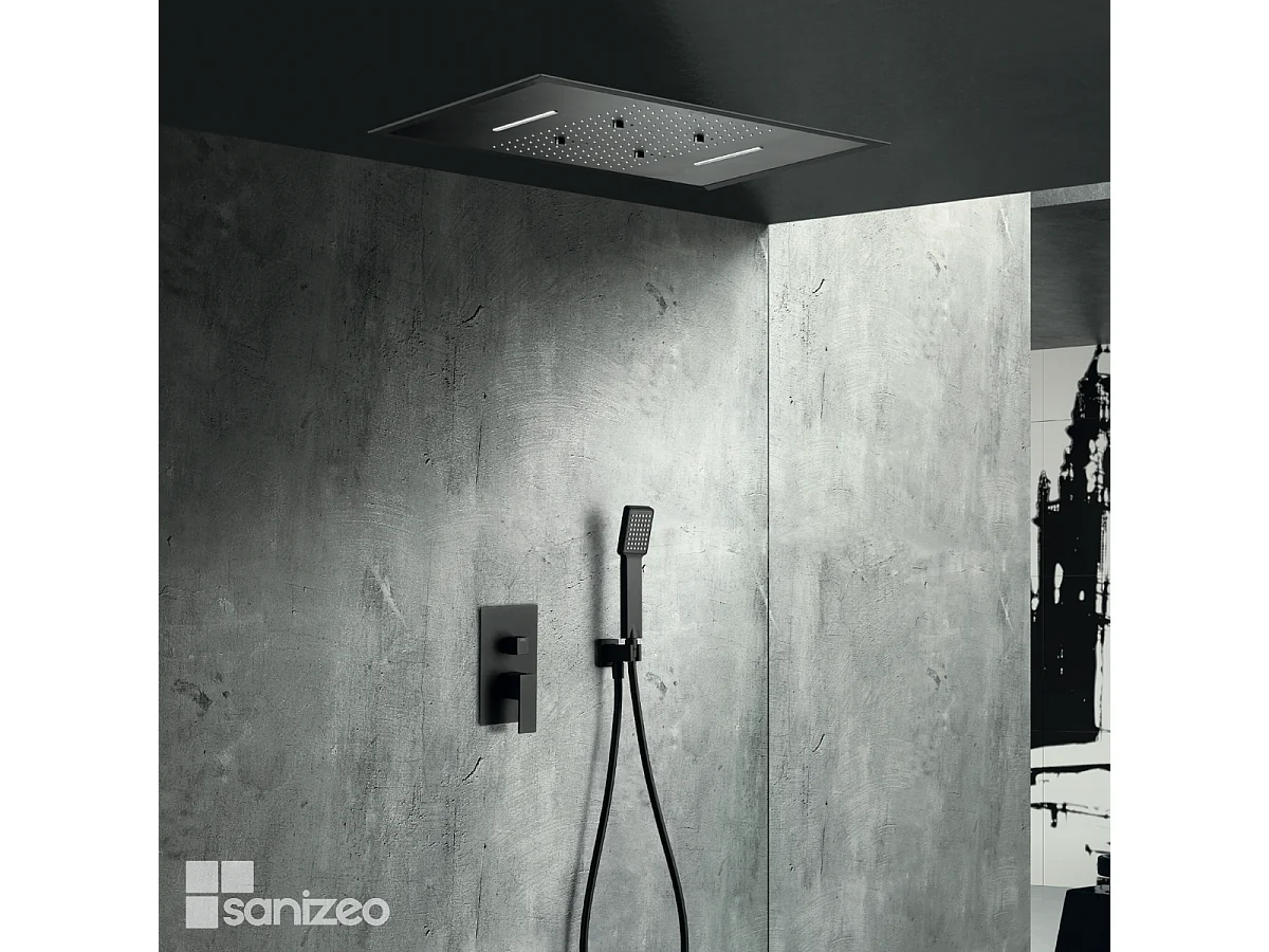 Colonne de Douche Encastrée noir mat anti-calcaire - Design Moderne et Économie d'eau - Kit Complet SUMATRA IMEX