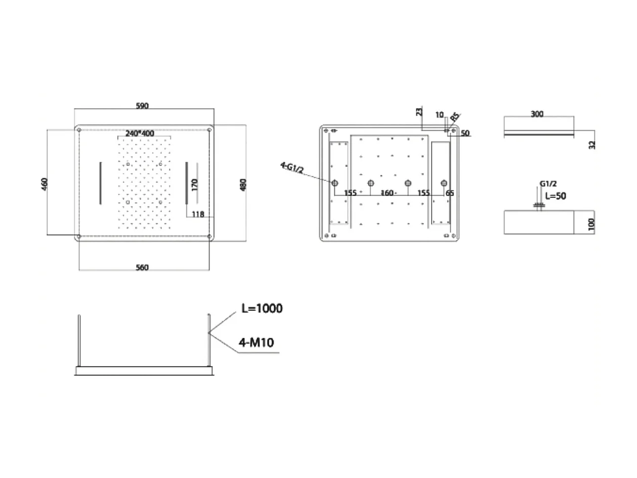 Colonne de Douche Encastrée noir mat anti-calcaire - Design Moderne et Économie d'eau - Kit Complet SUMATRA IMEX