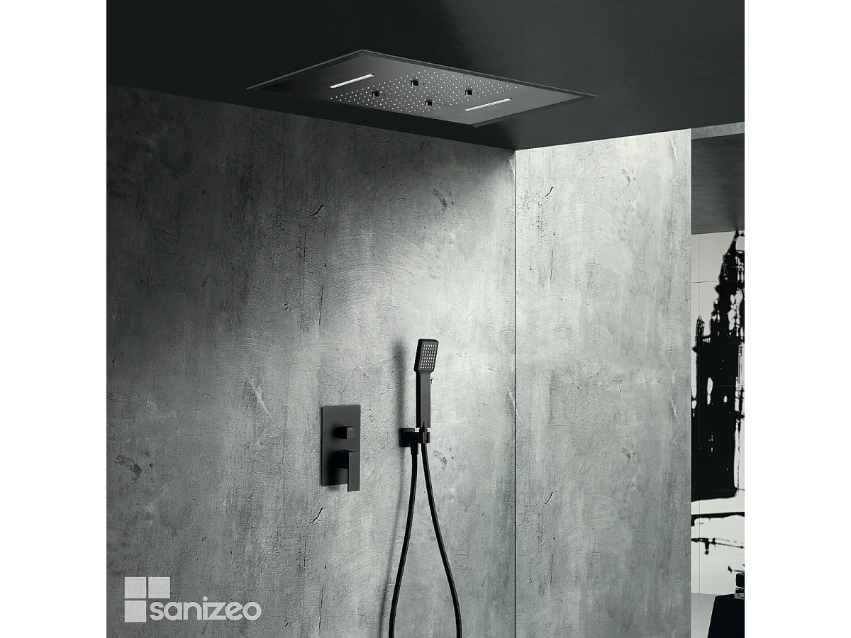Colonne de Douche Encastrée noir mat anti-calcaire - Design Moderne et Économie d'eau - Kit Complet SUMATRA IMEX
