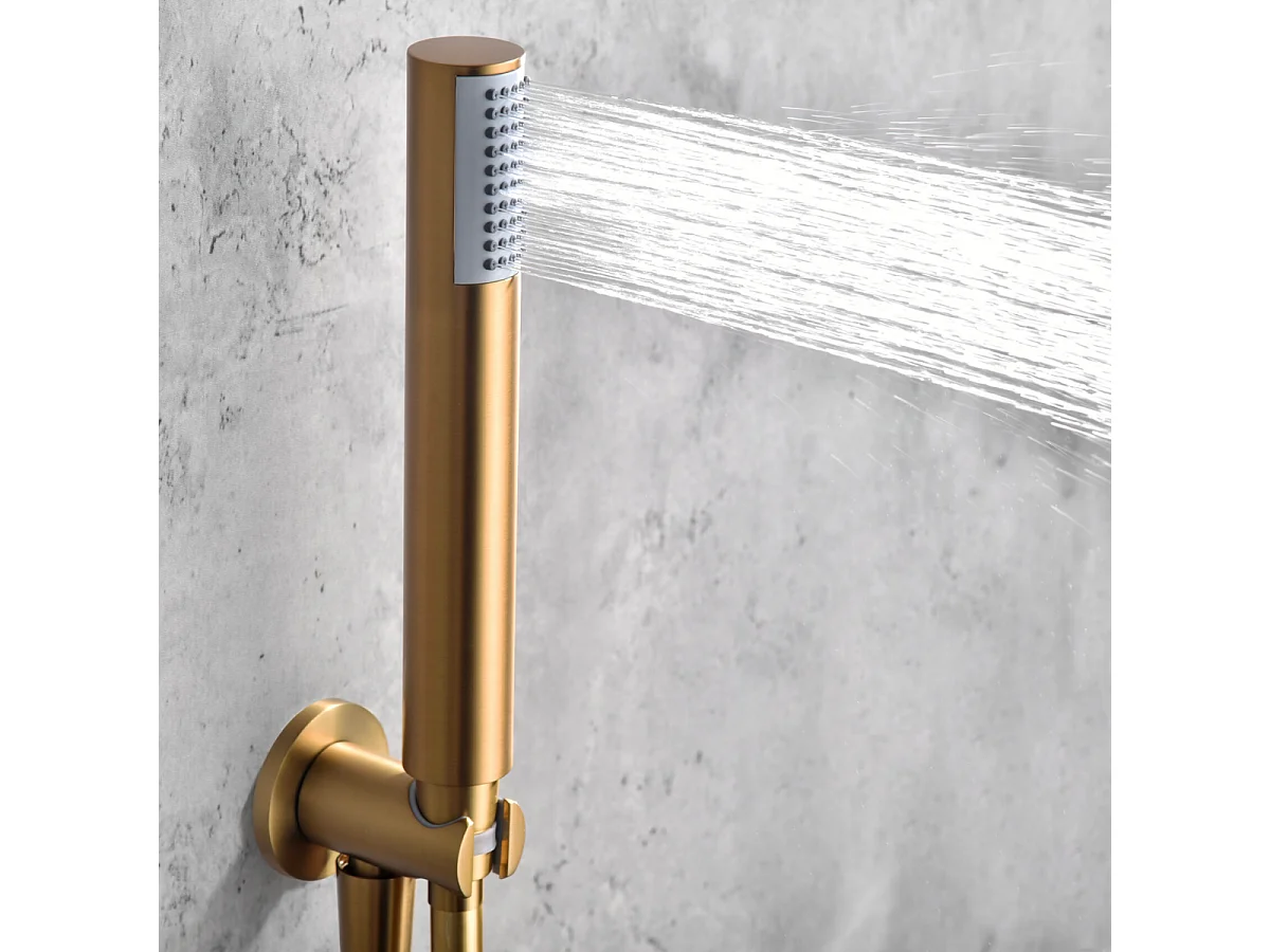 Colonne de Douche Encastrée Thermostatique  Anti-Calcaire Or Brossé IMEX MONZA GTM039/OC