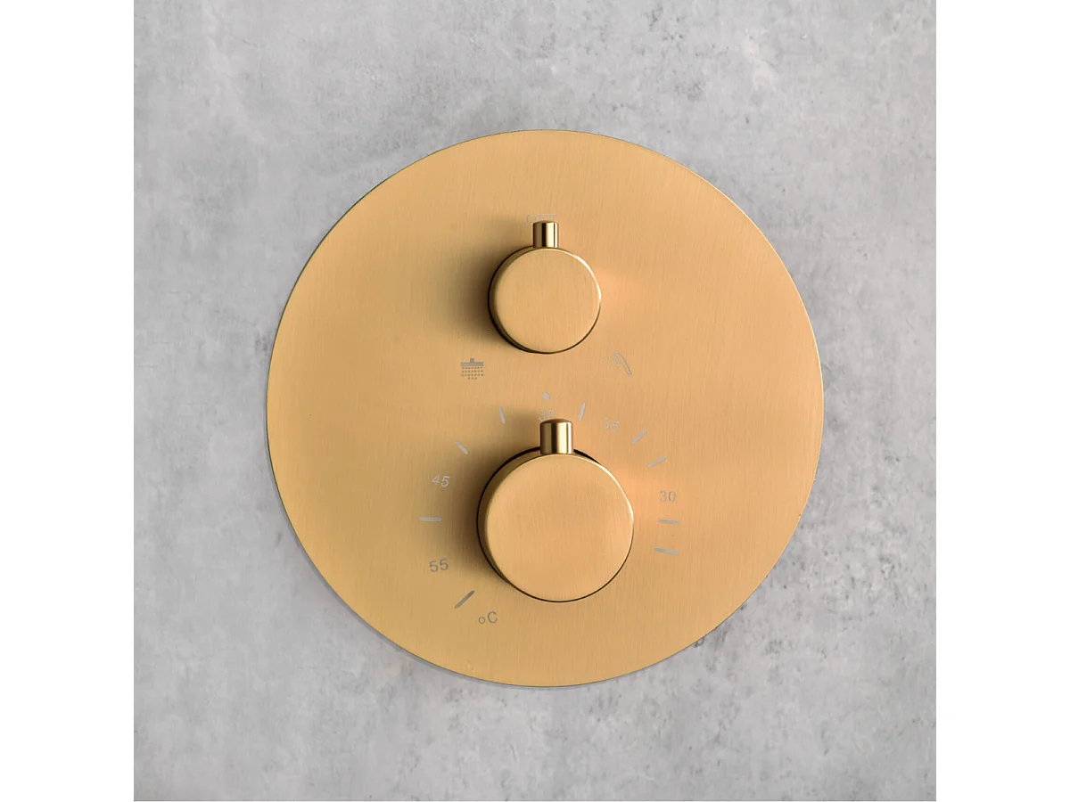 Colonne de Douche Encastrée Thermostatique  Anti-Calcaire Or Brossé IMEX MONZA GTM039/OC