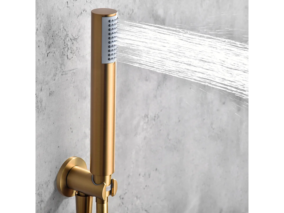 Colonne de Douche Encastrée Thermostatique  Anti-Calcaire Or Brossé IMEX MONZA GTM039/OC