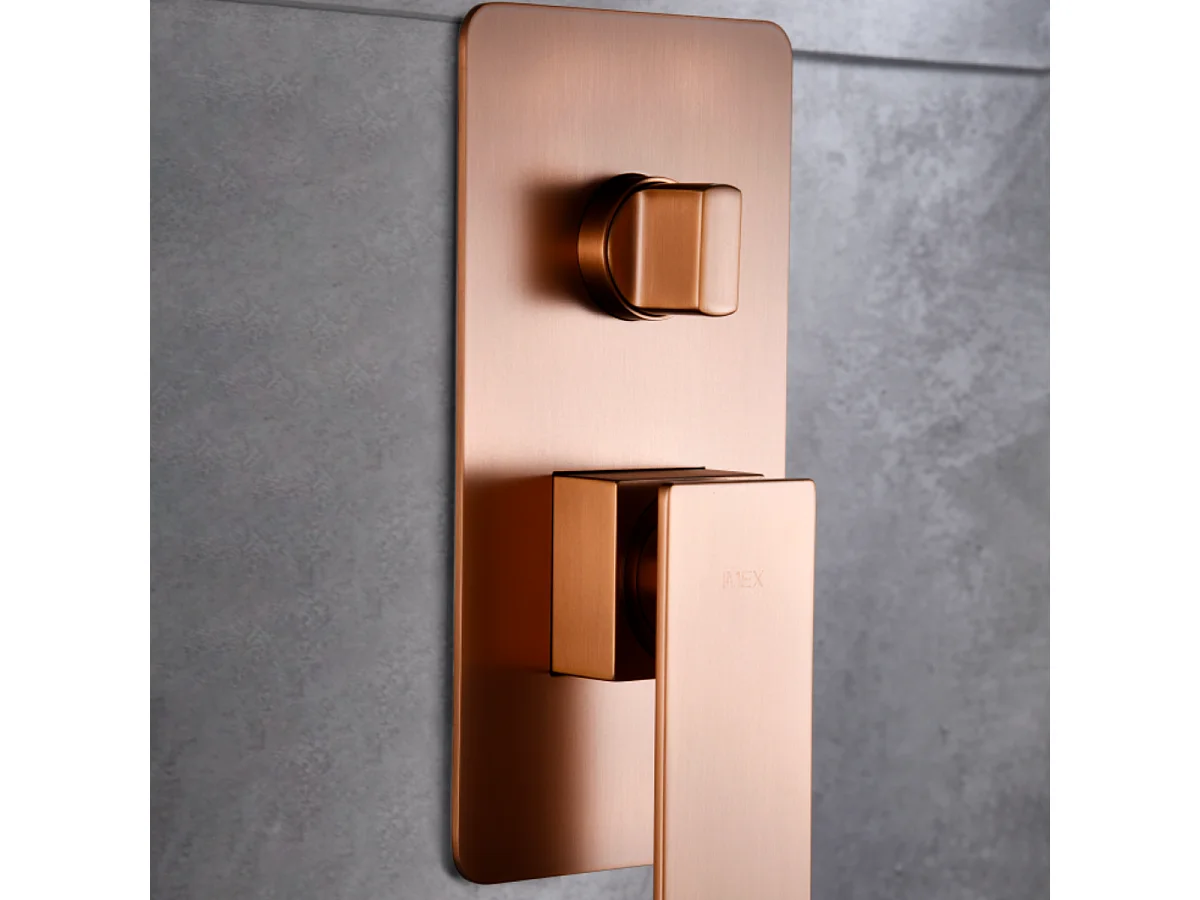 Colonne de Douche Encastrée or rose brossé anti-calcaire - Design Moderne et Économie d'eau - Kit Complet PISA IMEX