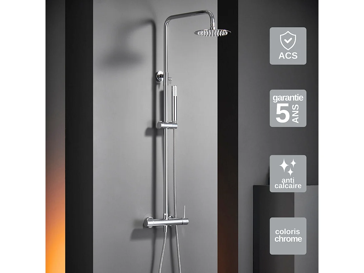 Colonne de Douche Anti-Calcaire Chrome IMEX MONZA BDM039