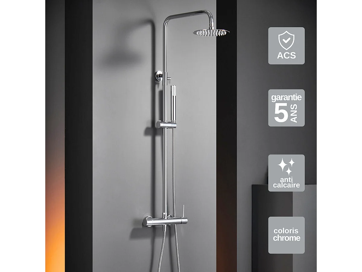 Colonne de Douche Anti-Calcaire Chrome IMEX MONZA BDM039