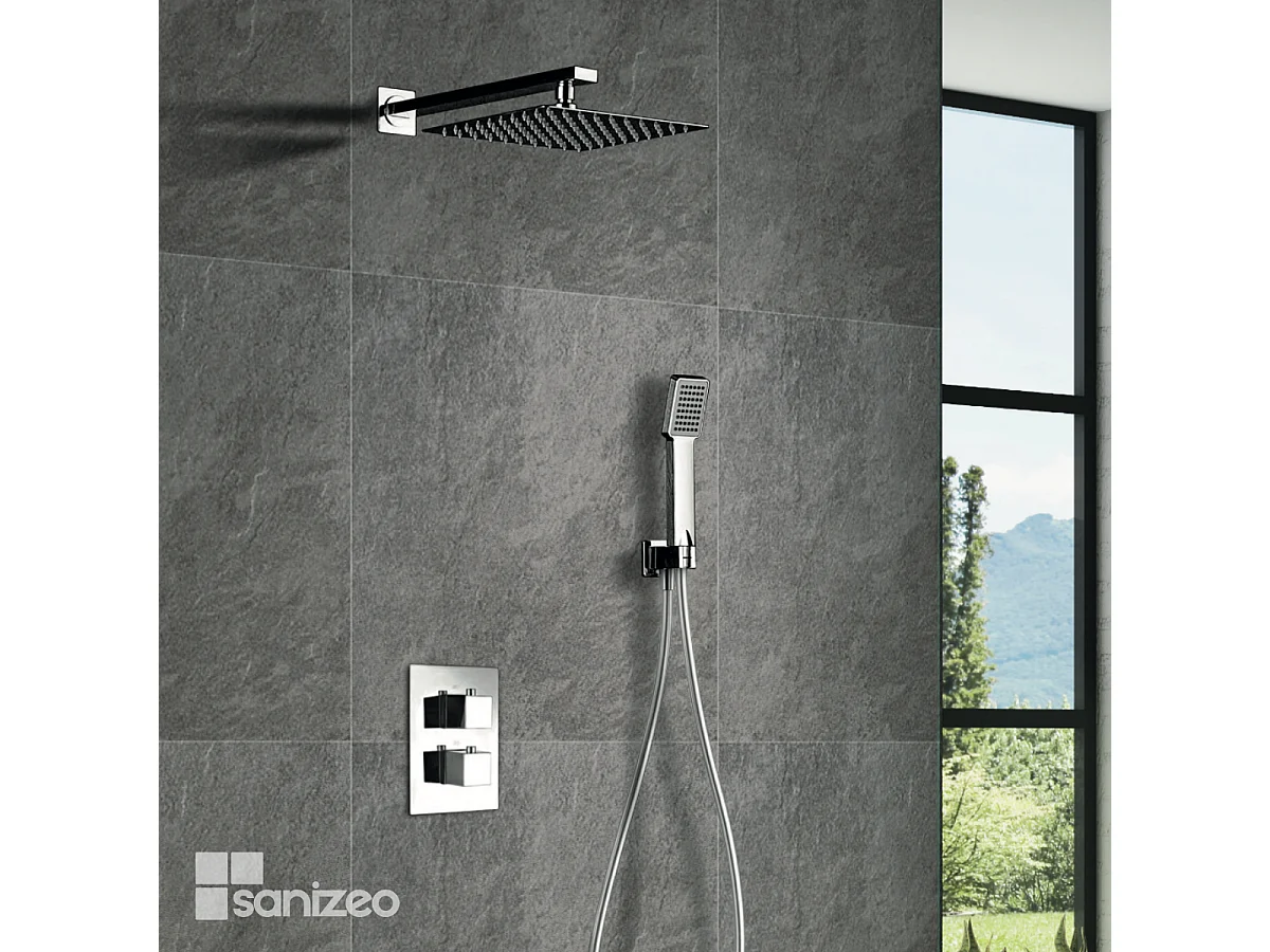 Colonne de Douche Encastrée chromé anti-calcaire - Design Moderne et Économie d'eau - Kit Complet CIES IMEX