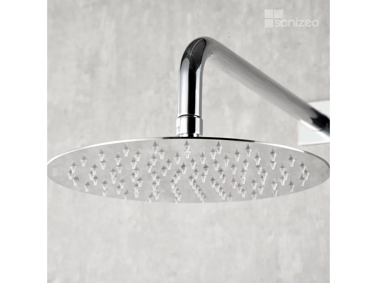 Colonne de Douche Encastrée avec Mitigeur Thermostatique chromé anti-calcaire - Design Moderne - TIBET IMEX