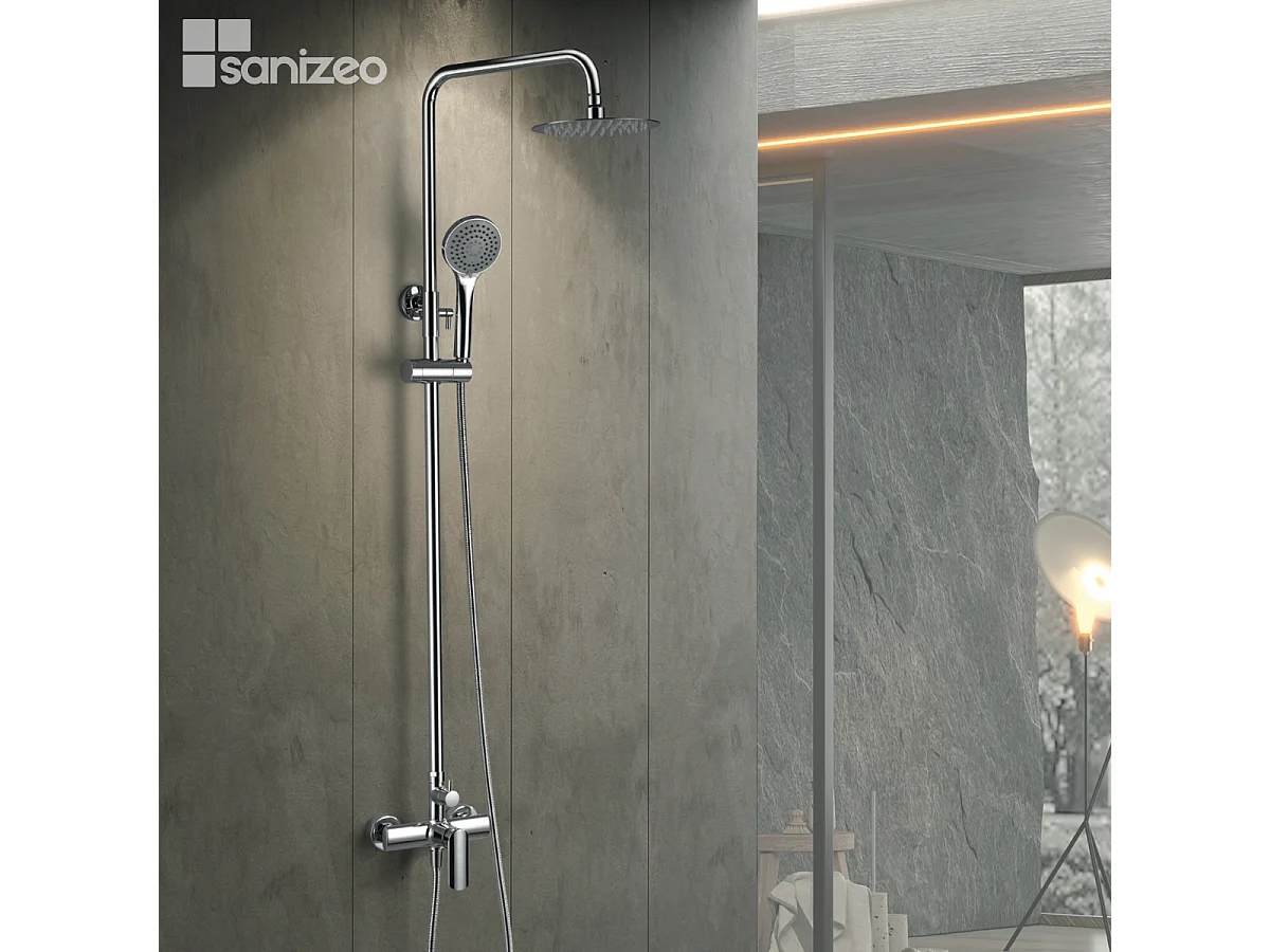 Colonne de Douche chromé anti-calcaire - Design Moderne et Économie d'eau - Kit Complet URAL IMEX