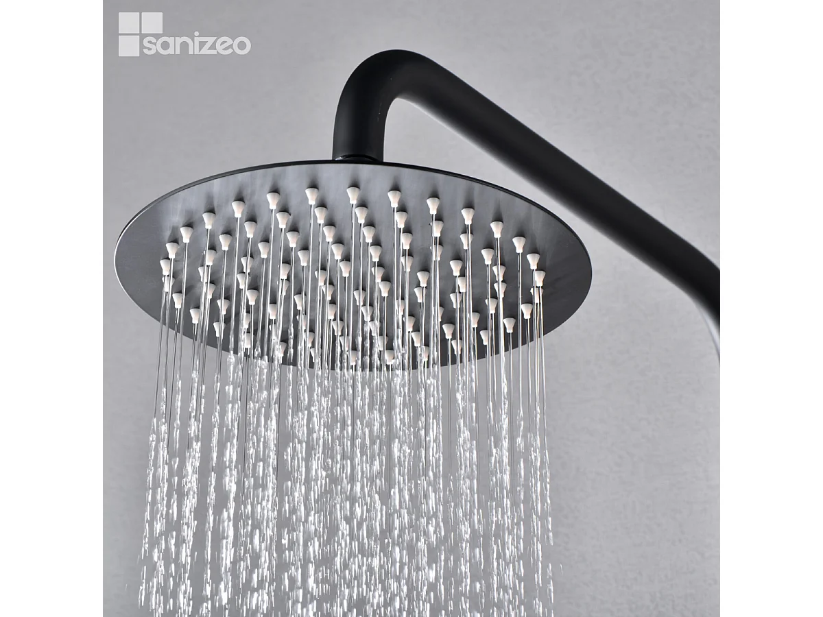 Colonne de Douche noir mat anti-calcaire - Design Moderne et Économie d'eau - Kit Complet DELOS IMEX