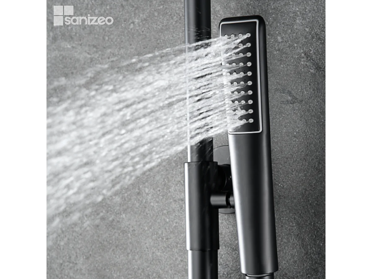 Colonne de Douche noir mat anti-calcaire - Design Moderne et Économie d'eau - Kit Complet DELOS IMEX