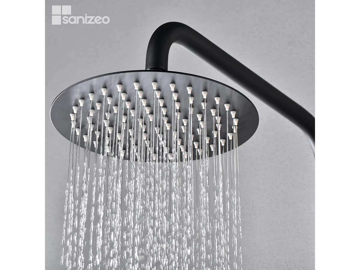 Colonne de Douche noir mat anti-calcaire - Design Moderne et Économie d'eau - Kit Complet DELOS IMEX