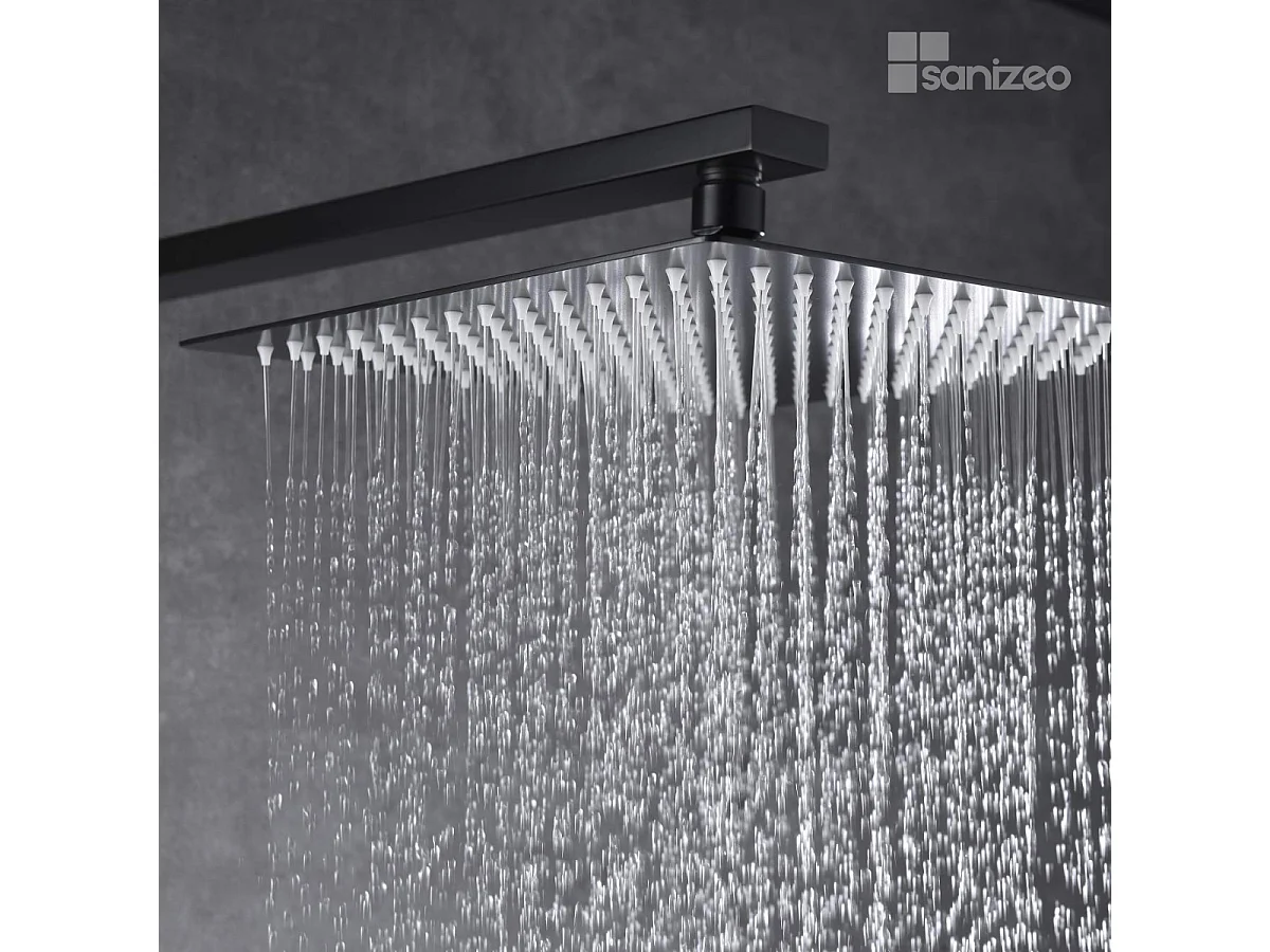 Colonne de Douche Encastrée noir mat anti-calcaire - Design Moderne et Économie d'eau - Kit Complet SUECIA IMEX