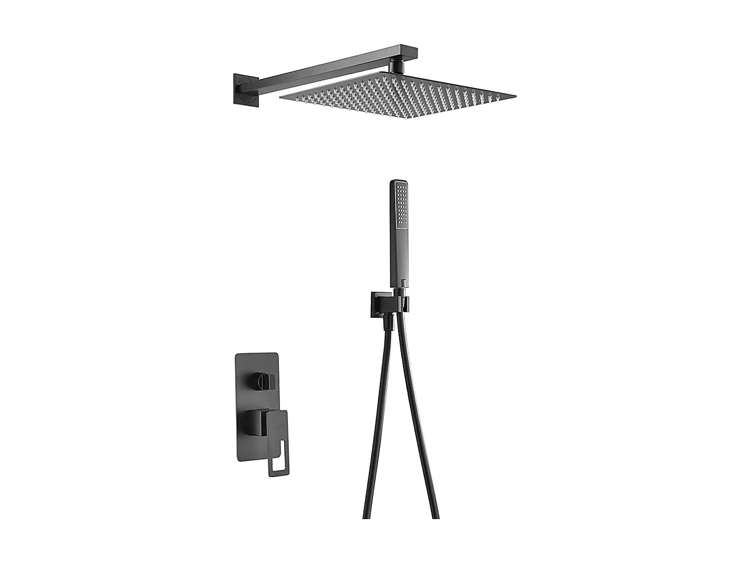 Colonne de Douche Encastrée noir mat anti-calcaire - Design Moderne et Économie d'eau - Kit Complet SUECIA IMEX