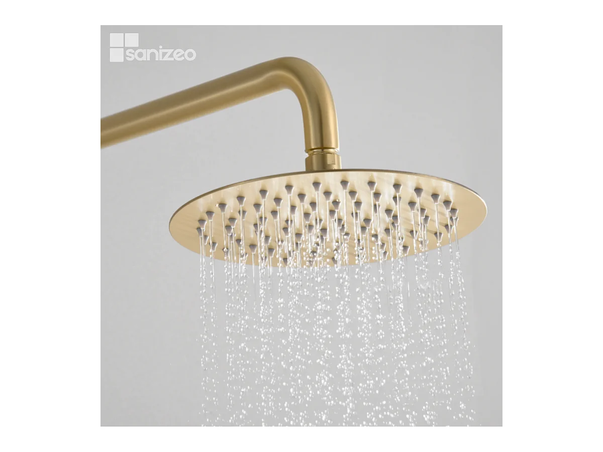 Colonne de Douche Encastrée or brossé anti-calcaire - Design Moderne et Économie d'eau - Kit Complet DELOS IMEX