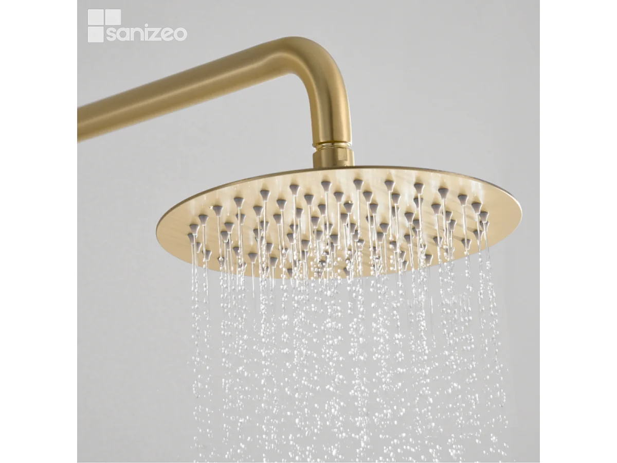 Colonne de Douche Encastrée or brossé anti-calcaire - Design Moderne et Économie d'eau - Kit Complet DELOS IMEX