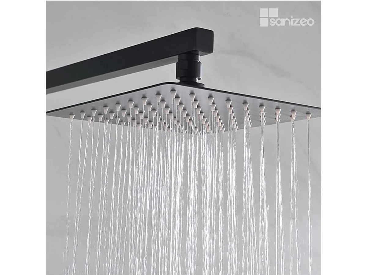 Colonne de Douche avec Mitigeur Thermostatique noir mat anti-calcaire - Design Moderne - VIGO IMEX