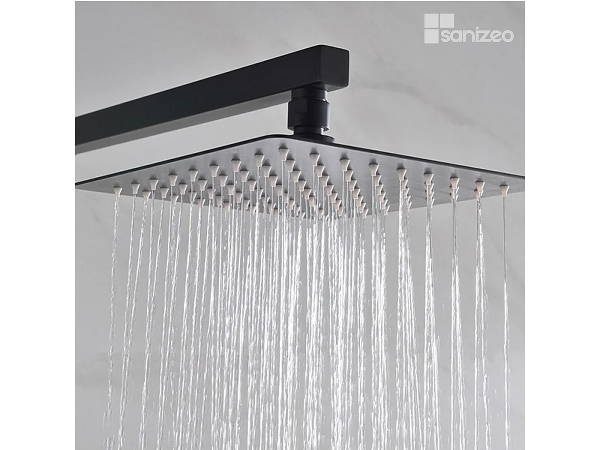 Colonne de Douche avec Mitigeur Thermostatique noir mat anti-calcaire - Design Moderne - VIGO IMEX