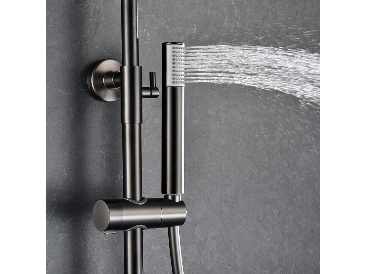 Colonne de Douche avec Mitigeur Thermostatique noir métal anti-calcaire - Design Moderne - MONZA IMEX