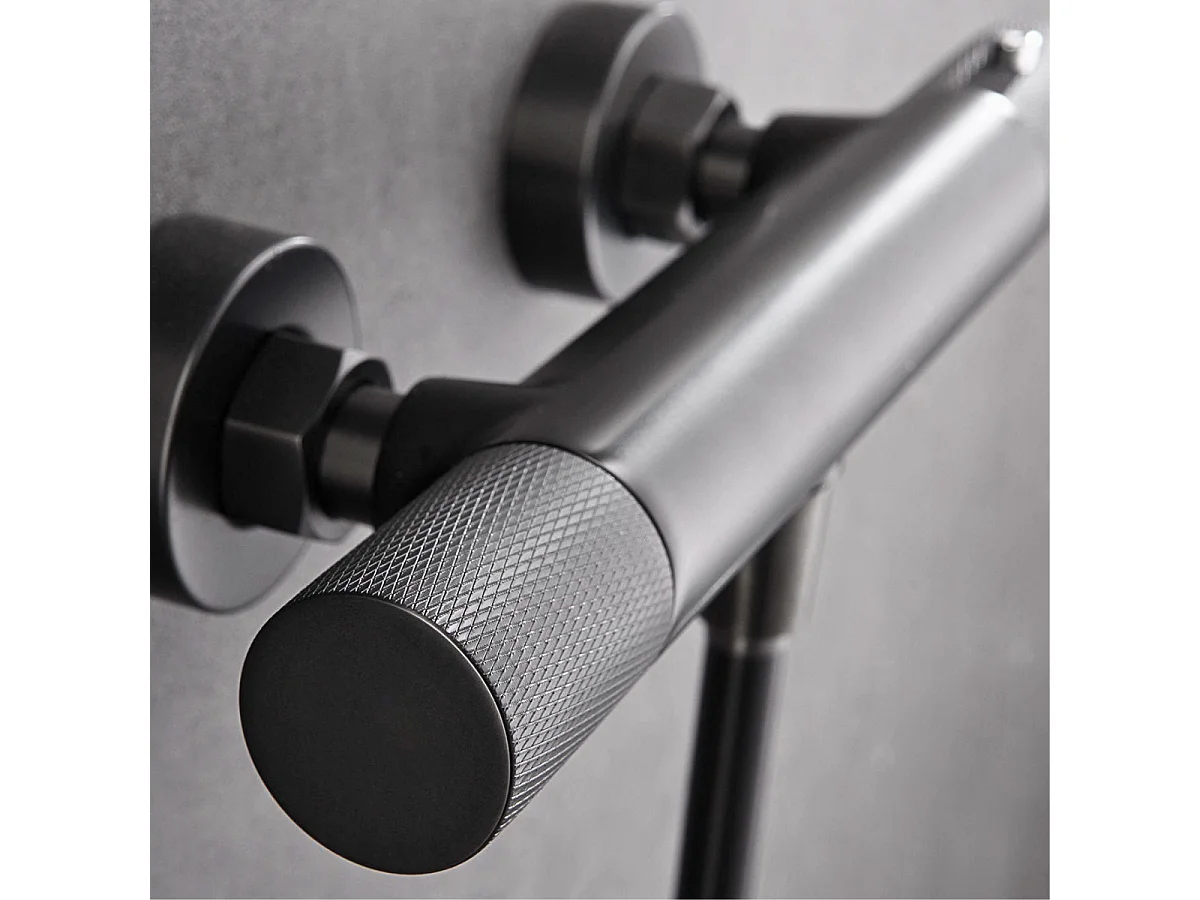 Colonne de Douche avec Mitigeur Thermostatique noir métal anti-calcaire - Design Moderne - MONZA IMEX
