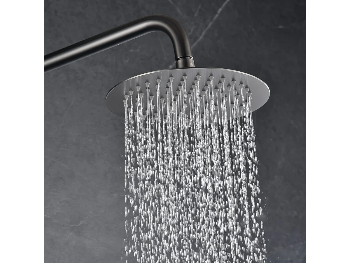 Colonne de Douche avec Mitigeur Thermostatique noir métal anti-calcaire - Design Moderne - MONZA IMEX