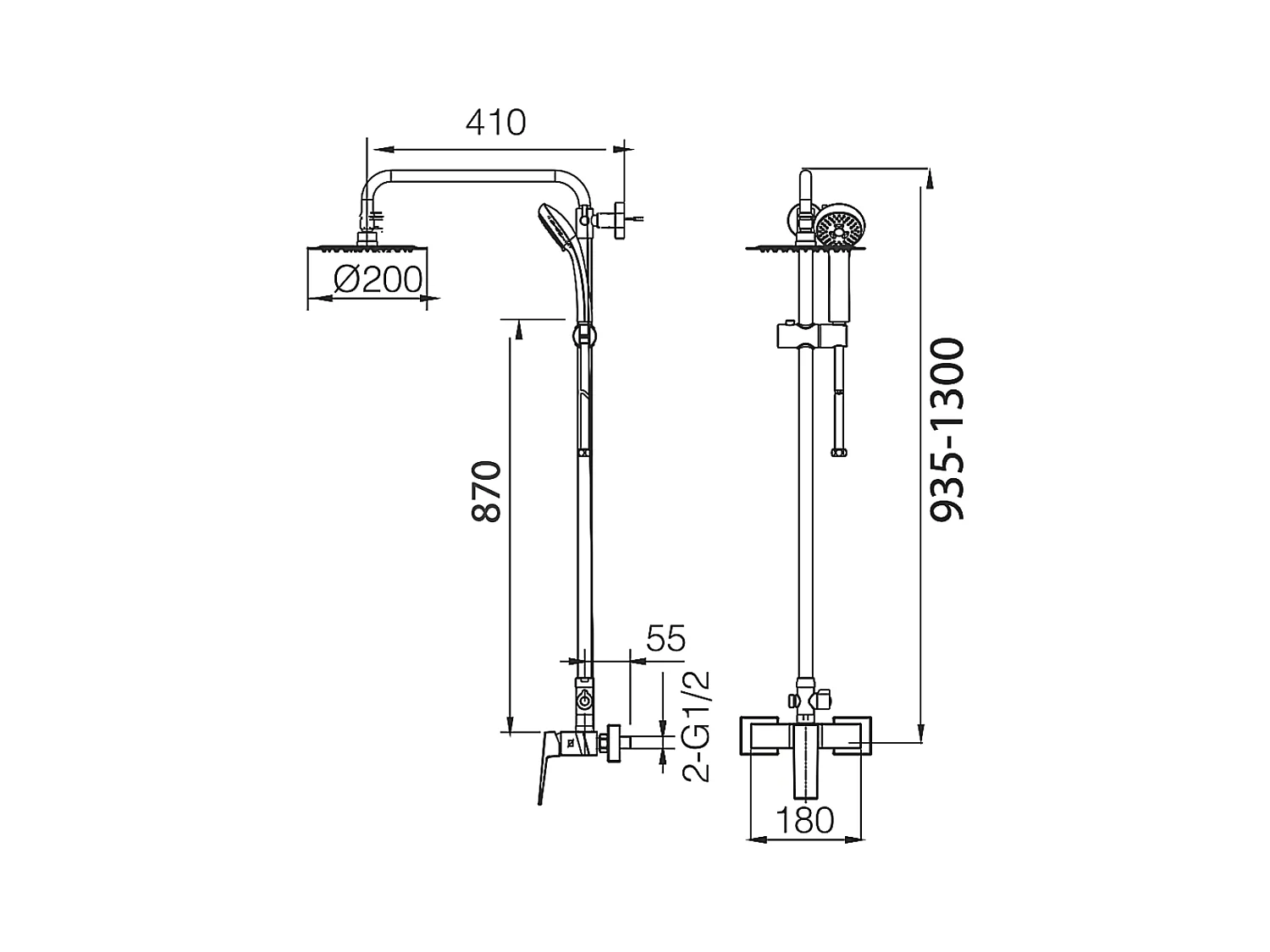Colonne de Douche chromé anti-calcaire - Design Moderne et Économie d'eau - Kit Complet ART IMEX