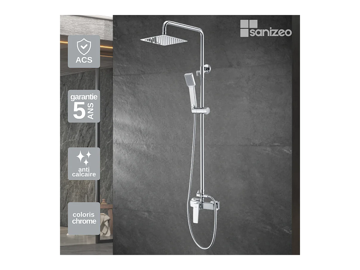 Colonne de Douche Anti-Calcaire Chrome IMEX ART BDAR025