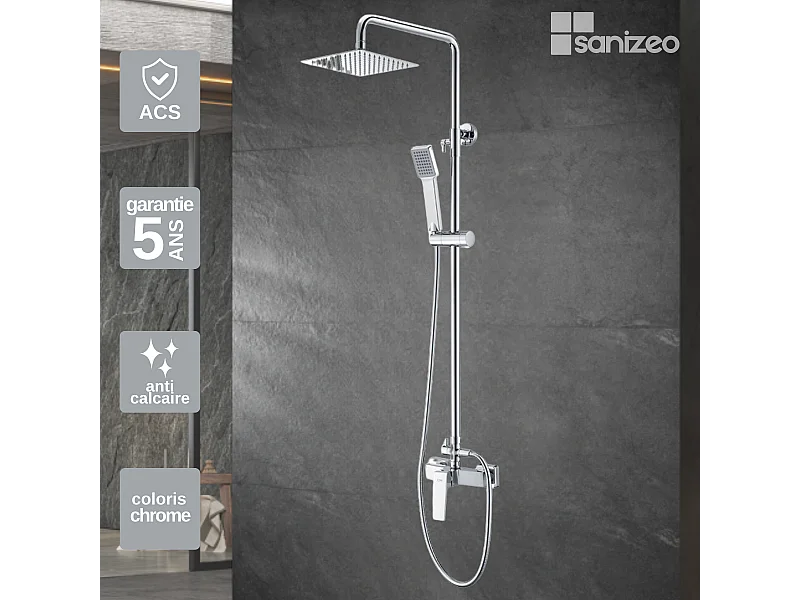 Colonne de Douche chromé anti-calcaire - Design Moderne et Économie d'eau - Kit Complet ART IMEX